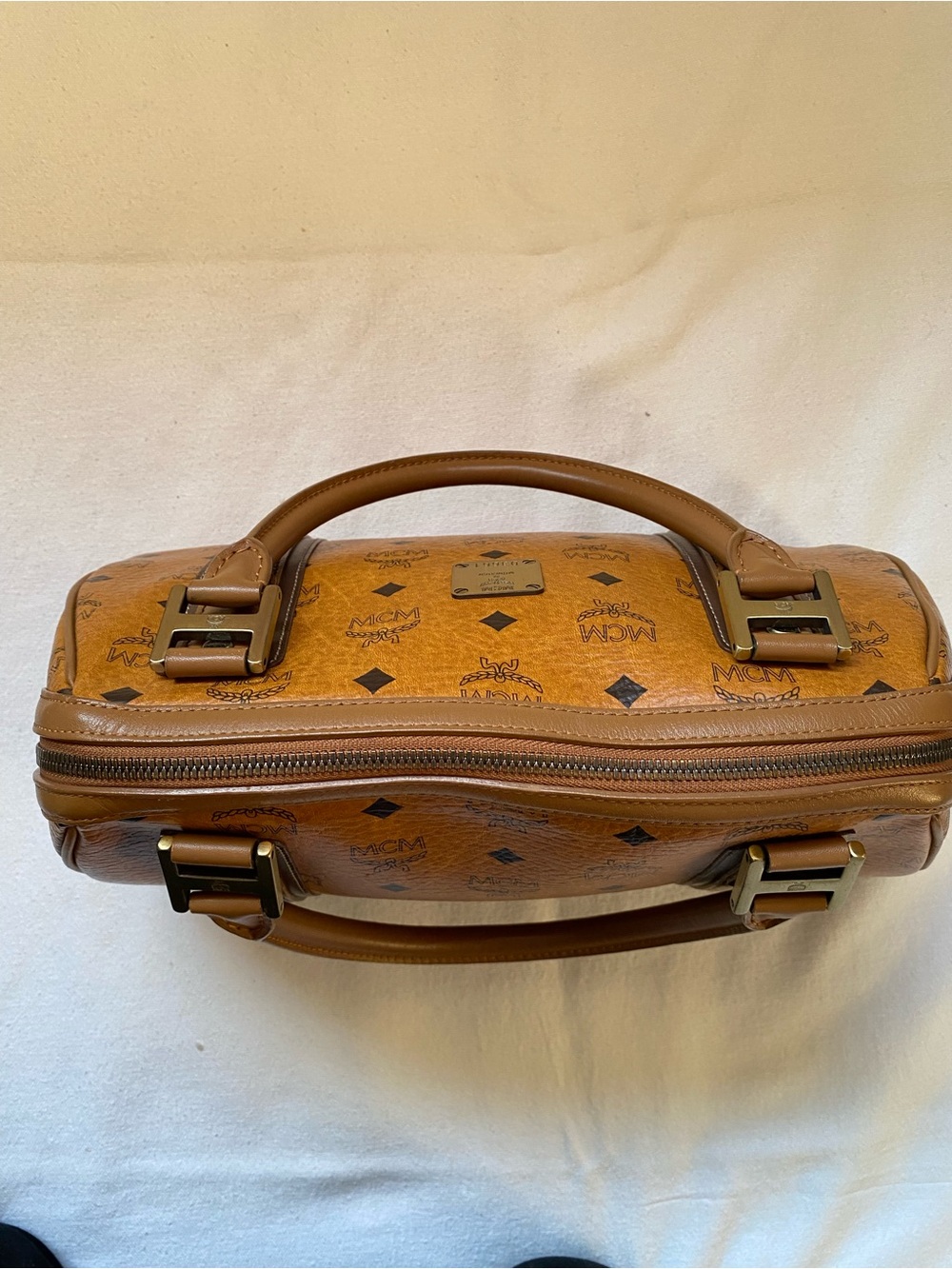 MCM Cognac and Brown Visetos Dome Satchel - Picture 3 of 7